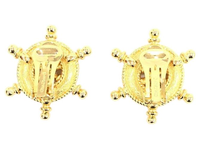 Orecchini a clip Christian Dior Nautical Timone Oro e Strass D'oro - vista 2
