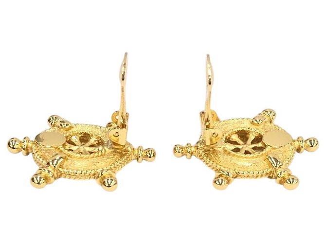 Orecchini a clip Christian Dior Nautical Timone Oro e Strass D'oro - vista 3