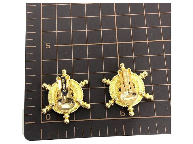 Orecchini a clip Christian Dior Nautical Timone Oro e Strass D'oro - vista 6