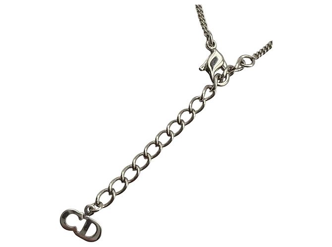 Collana Christian Dior Logo Cristalli e Strass Argento - vista 5