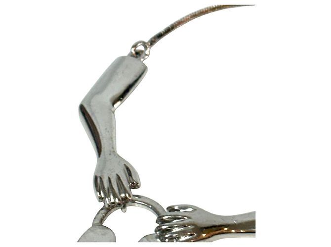 Christian Dior Bracciale da caviglia Lucchetto Cuore in metallo argentato Argento - vista 4