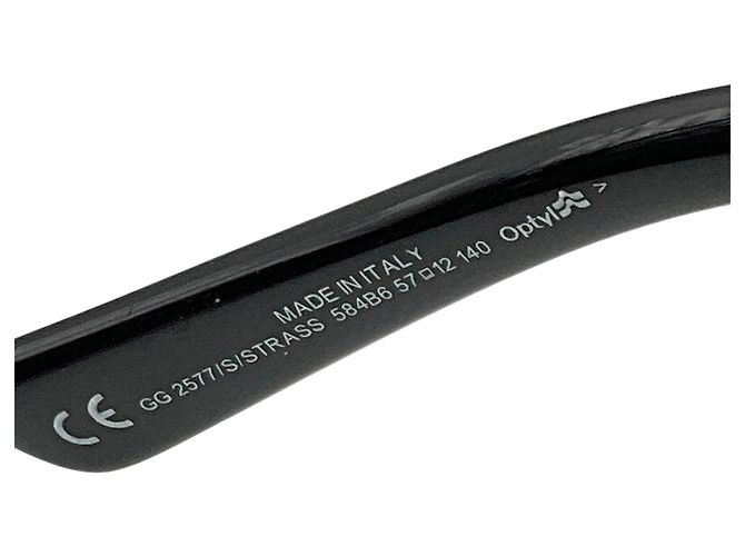 Occhiali da sole Gucci GG2577 Logo Strass Nero - vista 9