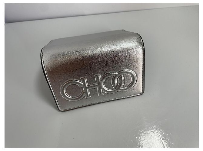 Jimmy Choo Loni Silver Leather Wallet Silvery - view 3