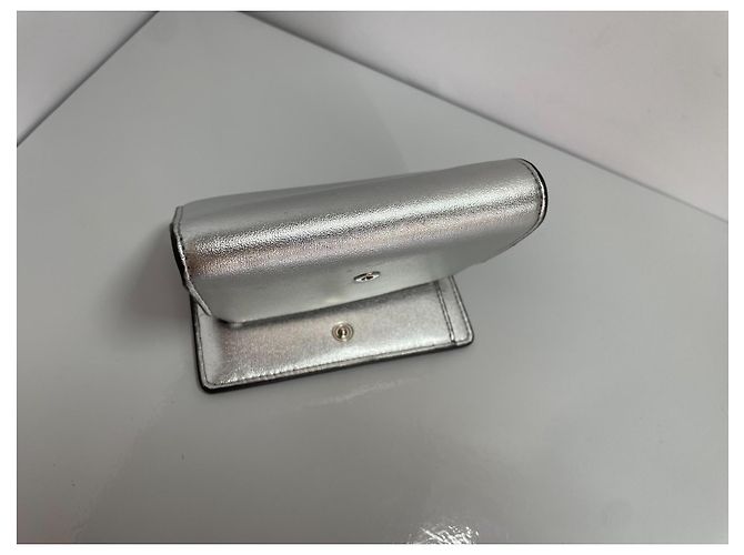 Jimmy Choo Loni Silver Leather Wallet Silvery - view 4