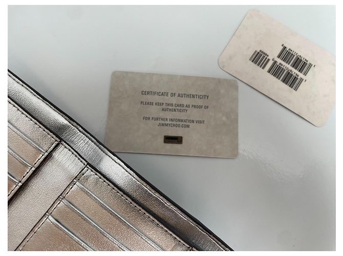 Jimmy Choo Loni Silver Leather Wallet Silvery - view 5