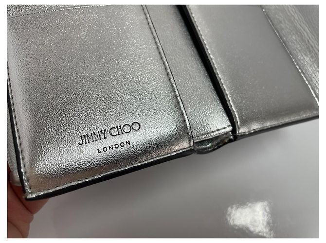 Jimmy Choo Loni Silver Leather Wallet Silvery - view 7