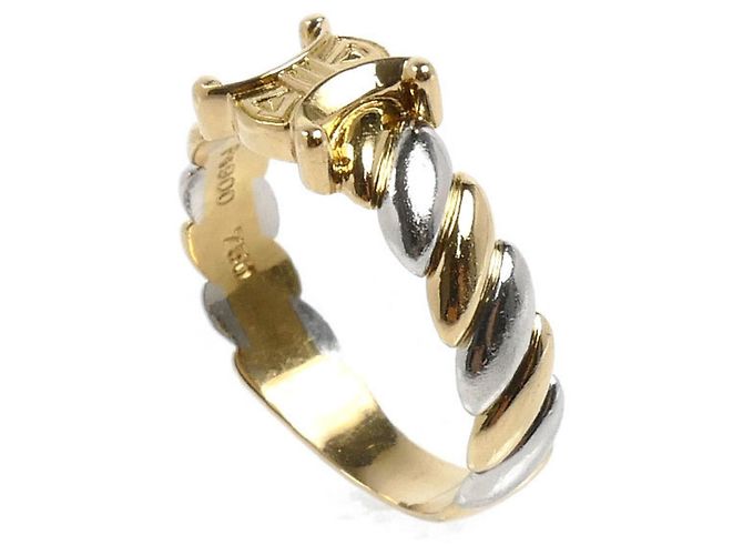 Céline Anello Macadam in oro giallo 18K e platino Celine - vista 2
