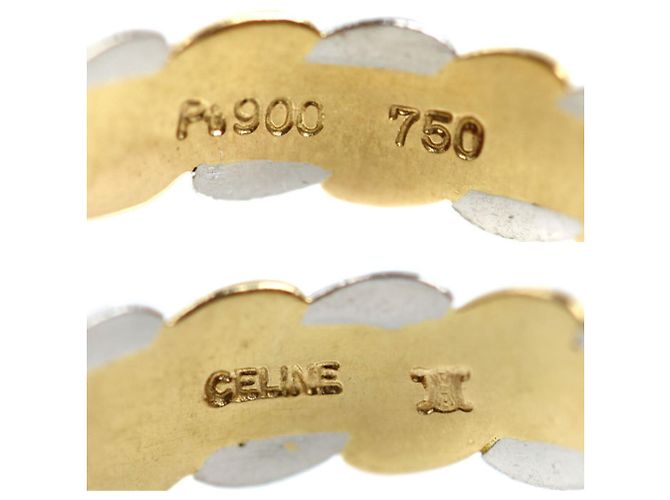Céline Anello Macadam in oro giallo 18K e platino Celine - vista 5