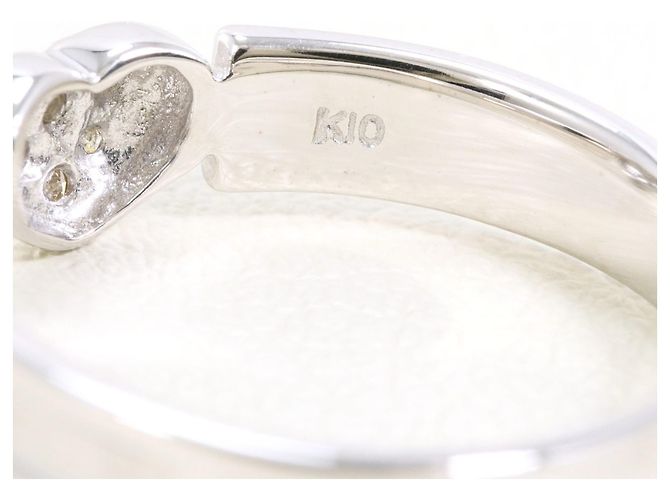 Autre Marque 10K Weißgold-Ring mit Diamant Golden - Ansicht 4