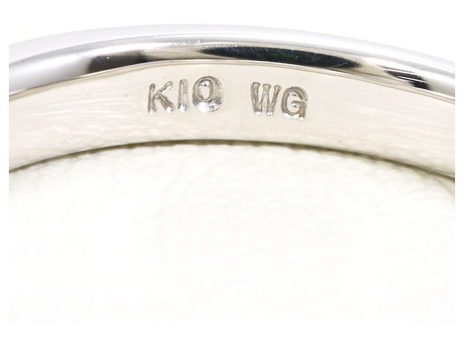 Autre Marque Anello a fascia in oro bianco 10K con diamante D'oro - vista 4
