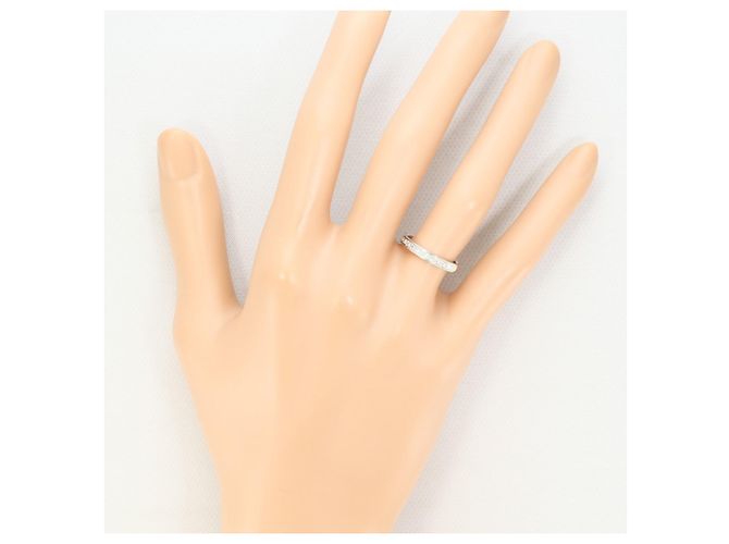 Autre Marque Anello a fascia in oro bianco 10K con diamante D'oro - vista 6