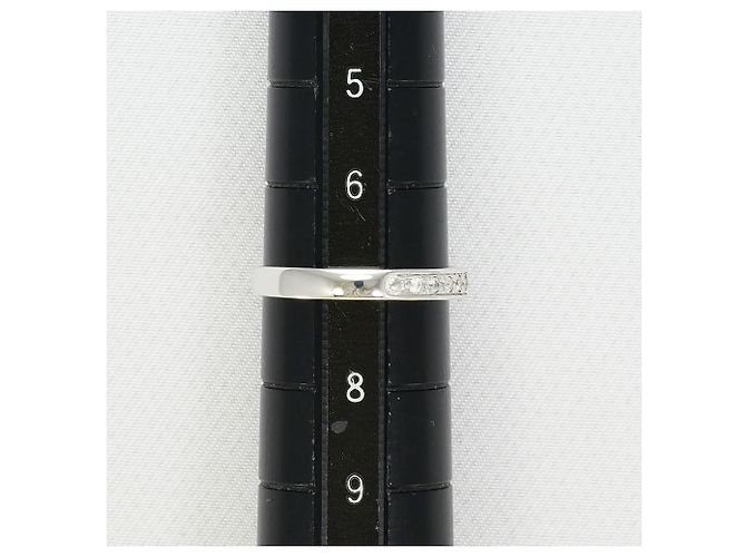 Autre Marque Anello a fascia in oro bianco 10K con diamante D'oro - vista 7