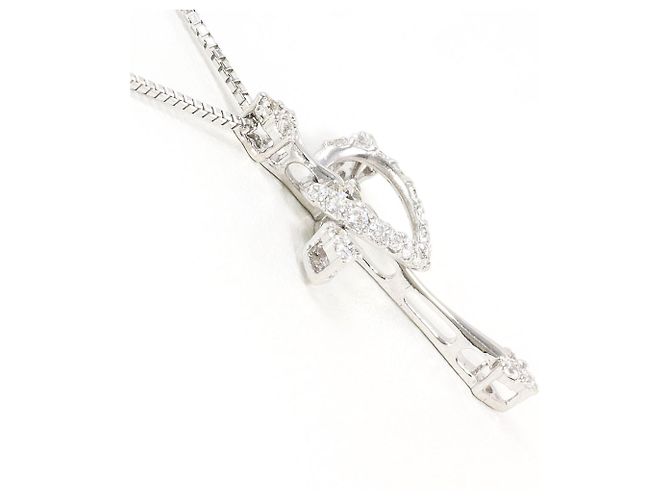 Autre Marque Collana in oro bianco 14K con zircone cubico D'oro - vista 2