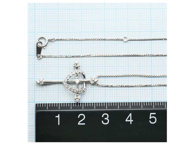 Autre Marque Collana in oro bianco 14K con zircone cubico D'oro - vista 4