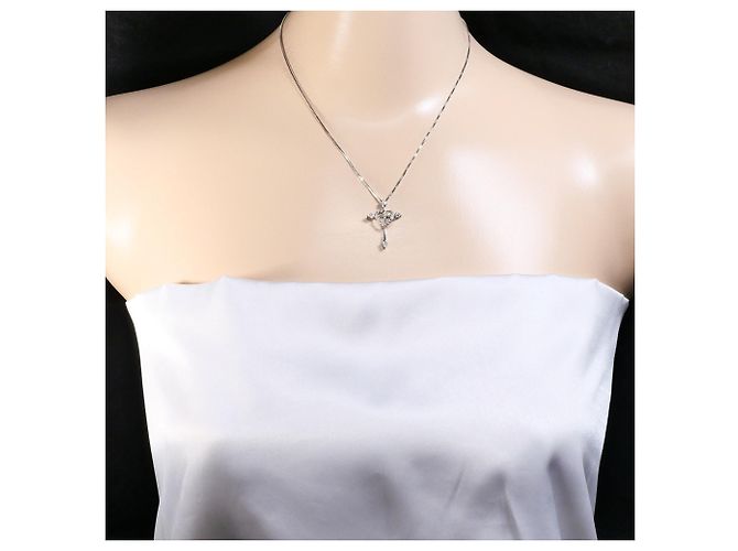 Autre Marque Collana in oro bianco 14K con zircone cubico D'oro - vista 5