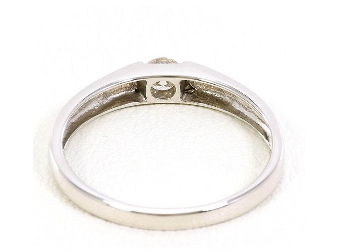 Autre Marque Anello a fascia in platino e diamanti - vista 3
