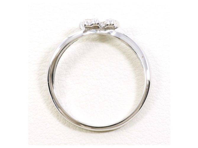 Autre Marque 14K White Gold Band Ring with Diamond Golden - view 2