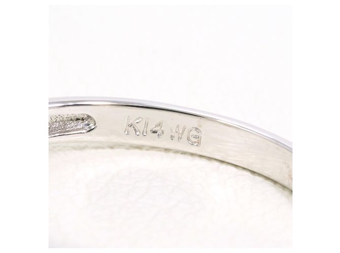 Autre Marque 14K White Gold Band Ring with Diamond Golden - view 4