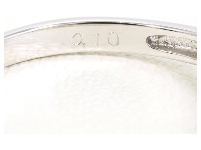 Autre Marque 14K White Gold Band Ring with Diamond Golden - view 5