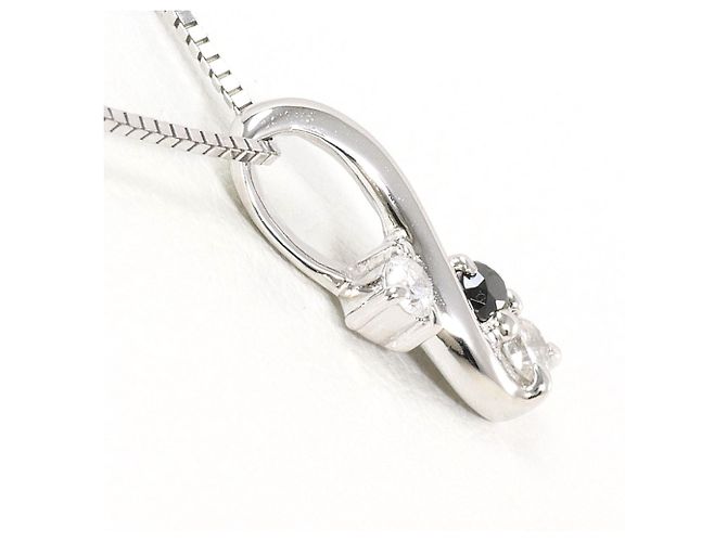 Autre Marque Collana in oro bianco 10K con diamante nero D'oro - vista 2