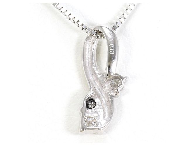 Autre Marque Collana in oro bianco 10K con diamante nero D'oro - vista 3
