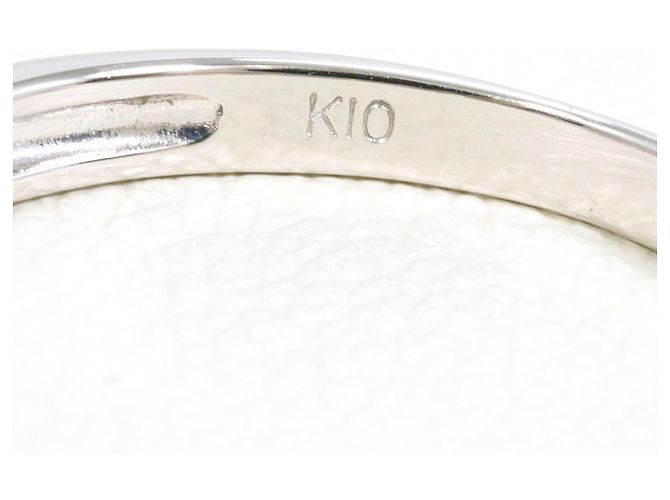 Autre Marque 10K Weißgold-Ring mit Diamant Golden - Ansicht 4