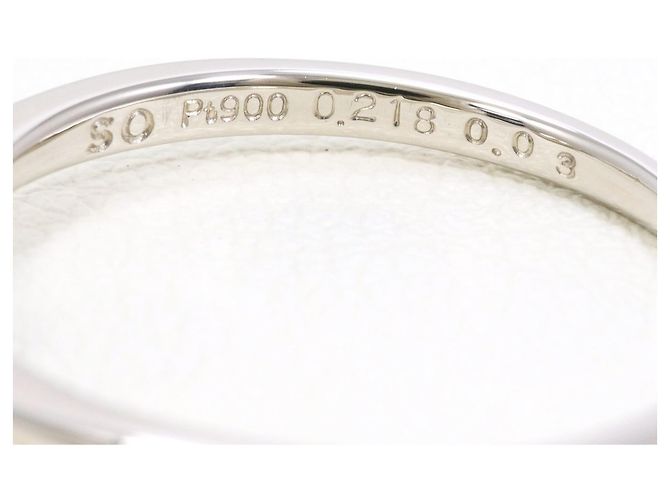 Autre Marque PT900 Platinring mit Aquamarin und Diamant - Ansicht 4