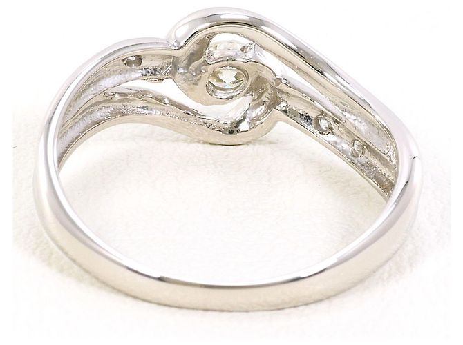 Autre Marque Anello a fascia in platino e diamanti - vista 3