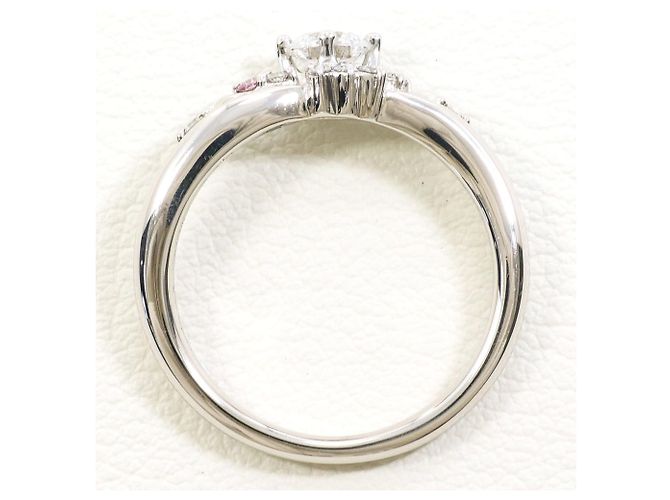 Autre Marque PT900 Platinring mit Diamanten Pink Blau - Ansicht 3