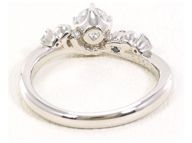 Autre Marque PT900 Platinring mit Diamanten Pink Blau - Ansicht 4