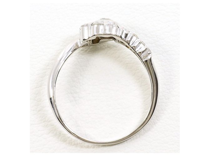 Autre Marque Anello a fascia in platino con diamante - vista 2