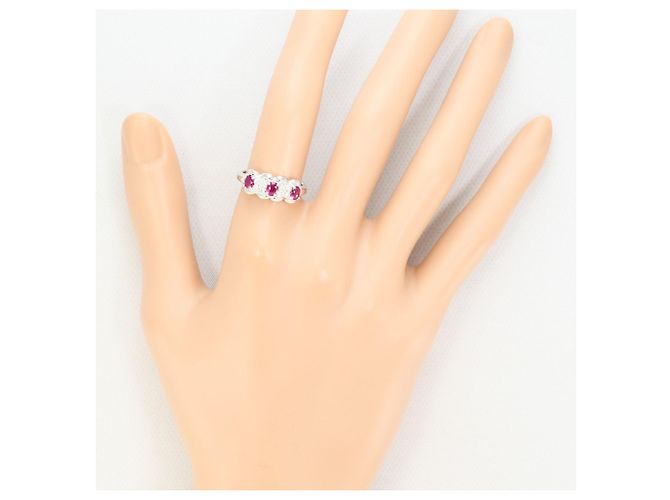 Autre Marque Pigeon Blood PT900 Platinring Rot - Ansicht 8