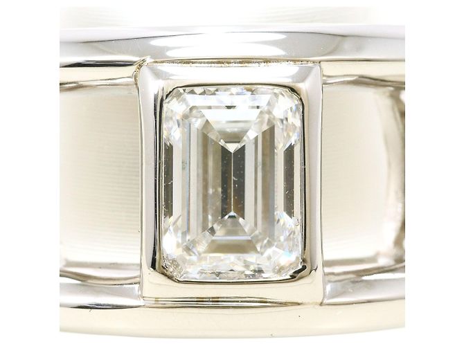 Autre Marque PT900 Platinring mit Diamant - Ansicht 2