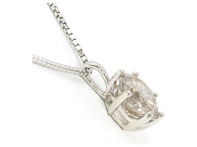 Autre Marque Platinhalskette mit Diamantanhänger - Ansicht 2