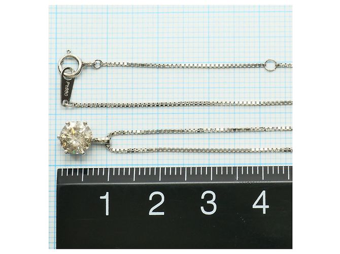 Autre Marque Platinhalskette mit Diamantanhänger - Ansicht 5