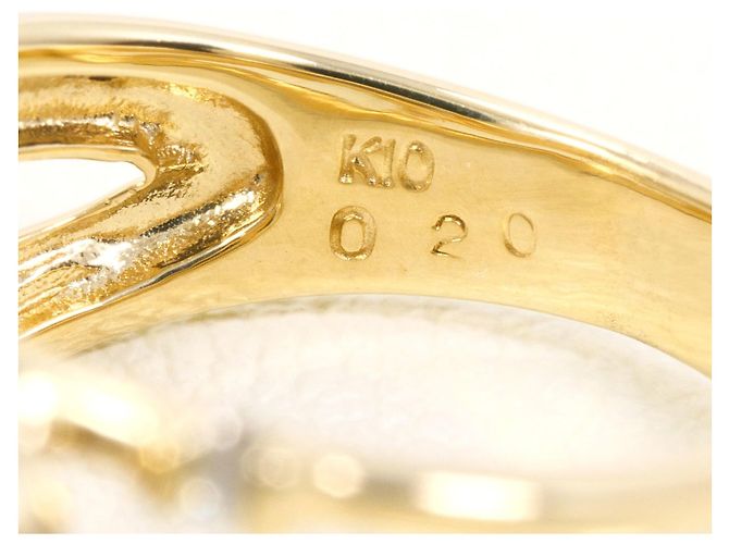Autre Marque Anello a fascia in oro giallo 10K con diamante D'oro - vista 4