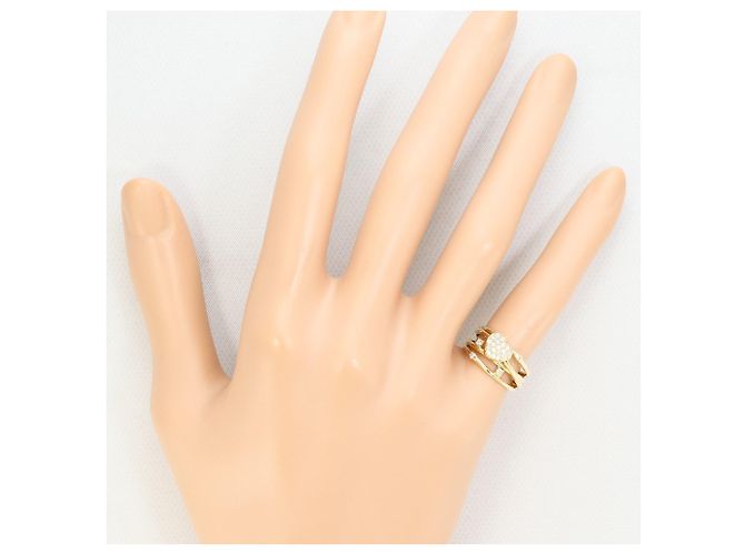 Autre Marque Anello a fascia in oro giallo 10K con diamante D'oro - vista 5