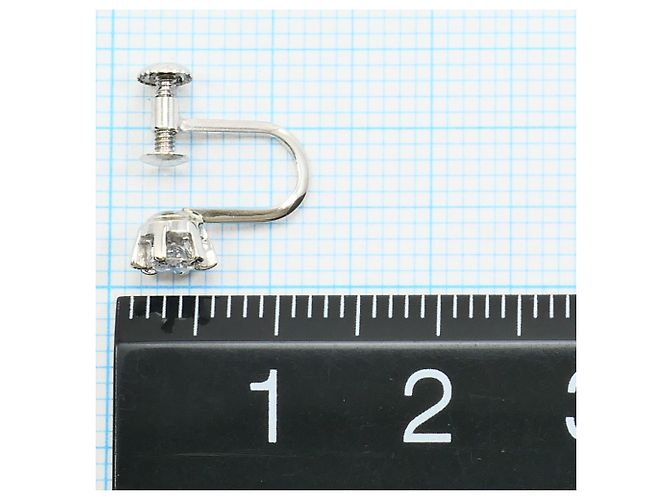 Autre Marque Orecchini a clip in platino PT900 e diamante - vista 3