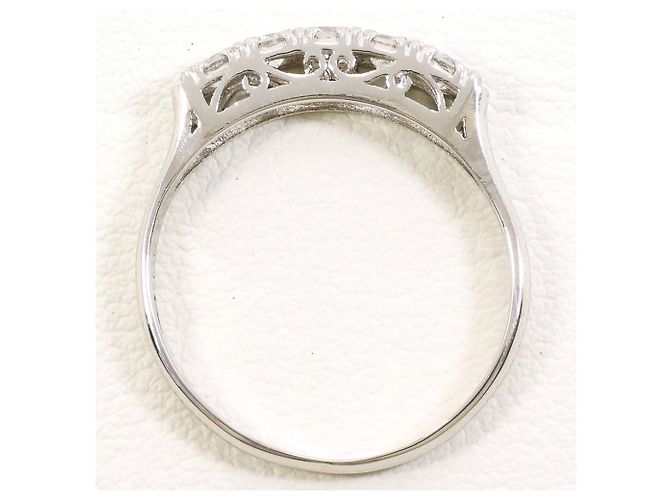 Autre Marque Anello a fascia in platino e diamanti - vista 2