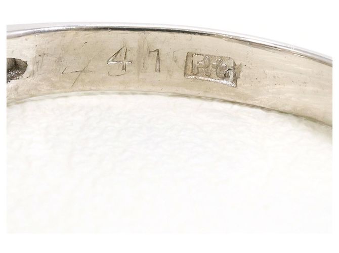 Autre Marque Anello a fascia in platino e diamanti - vista 4