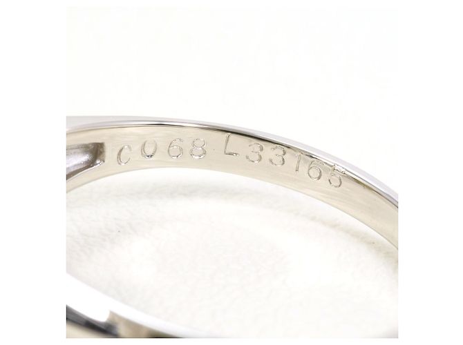 Autre Marque Platin-Ring mit Katzenauge und Diamant - Ansicht 5
