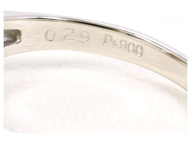 Autre Marque Platin-Ring mit Katzenauge und Diamant - Ansicht 6