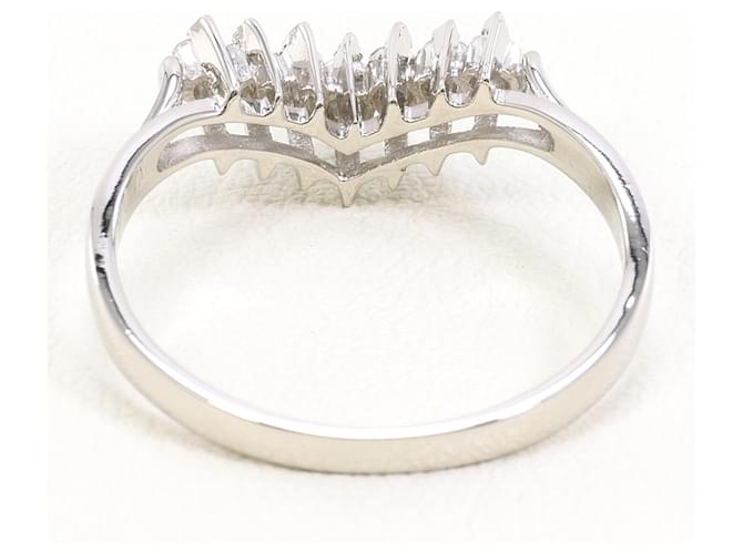 Autre Marque Platinring mit Diamant - Ansicht 3
