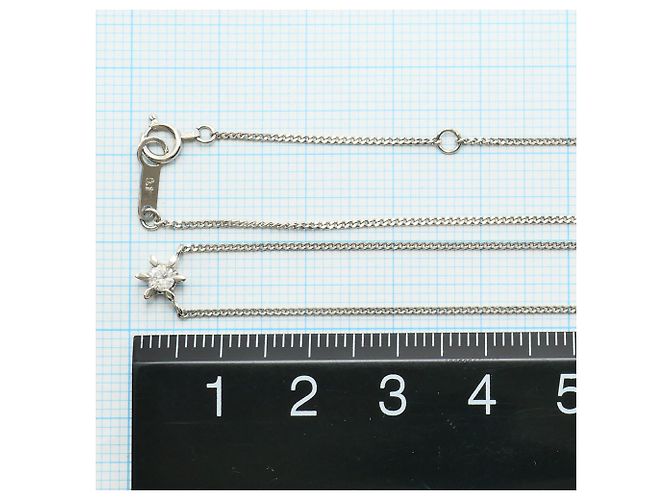 Autre Marque Platinhalskette mit Diamant - Ansicht 4