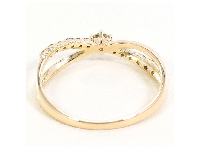 Autre Marque 10K Gelbgold-Ring mit Diamant Golden - Ansicht 3