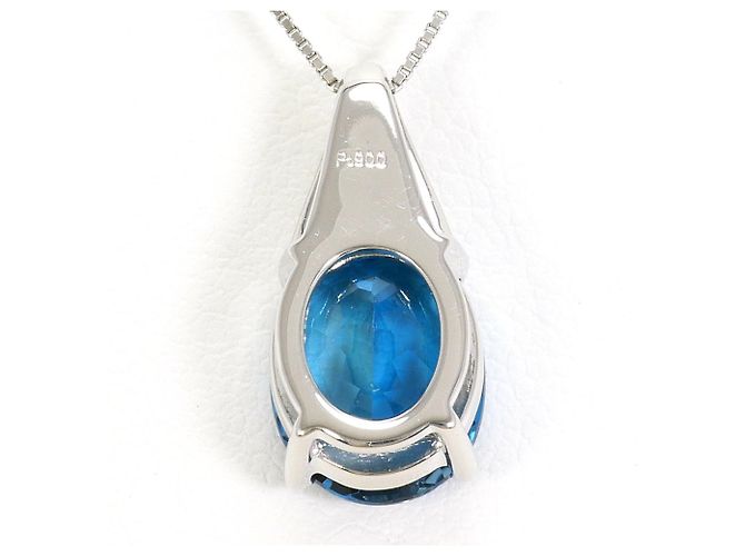Autre Marque Collana in platino PT900 e topazio blu - vista 3