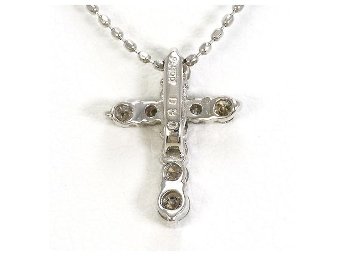 Autre Marque Platin-Halskette PT900/PT850 mit Diamant - Ansicht 3
