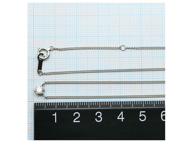 Autre Marque Platinhalskette mit Diamant - Ansicht 4