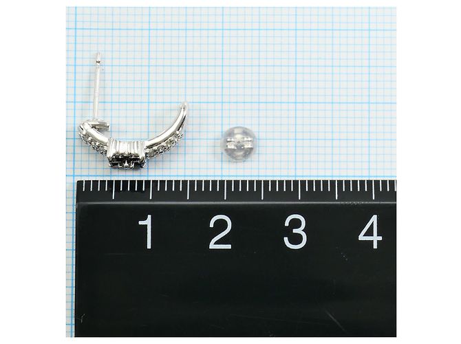 Autre Marque Schwarze Diamantstecker in 14K Weißgold Golden - Ansicht 3