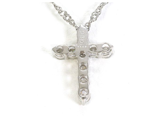 Autre Marque PT900 / PT850 Platin-Halskette mit Diamant - Ansicht 3